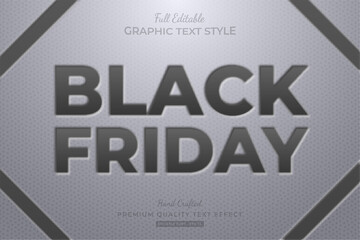 Black Friday Black Embossed Editable Text Style Effect Premium