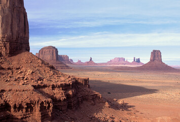 monument valley tribal park arizona late winter afternoon buttes mesas rocky