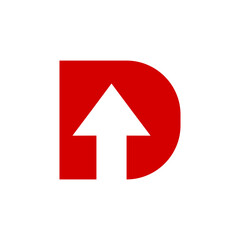 simple letter D with arrow moving to top. good for investment business logo.