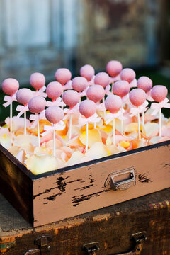 Pink Cake Lollipops