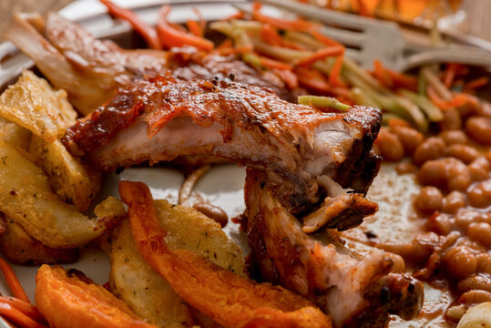 Messy Meal: Barbeque Ribs and Chicken