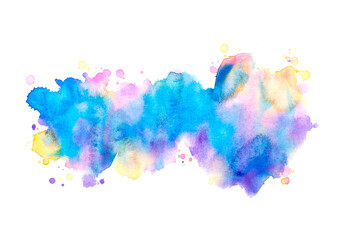 watercolor splashes of paint on white paper.