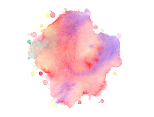 paint of splashes watercolor isolated on white paper.