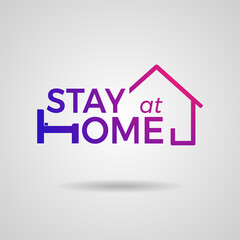 gradient color logo stay at home illustration