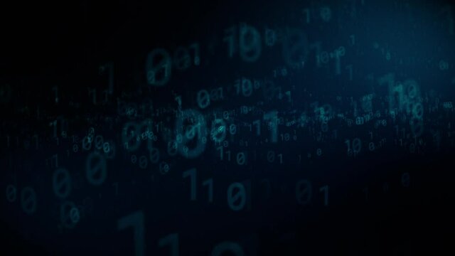 Digital Code On Computer Screen. Technology Background