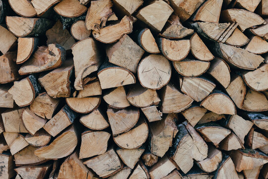 Stacked chopped wood