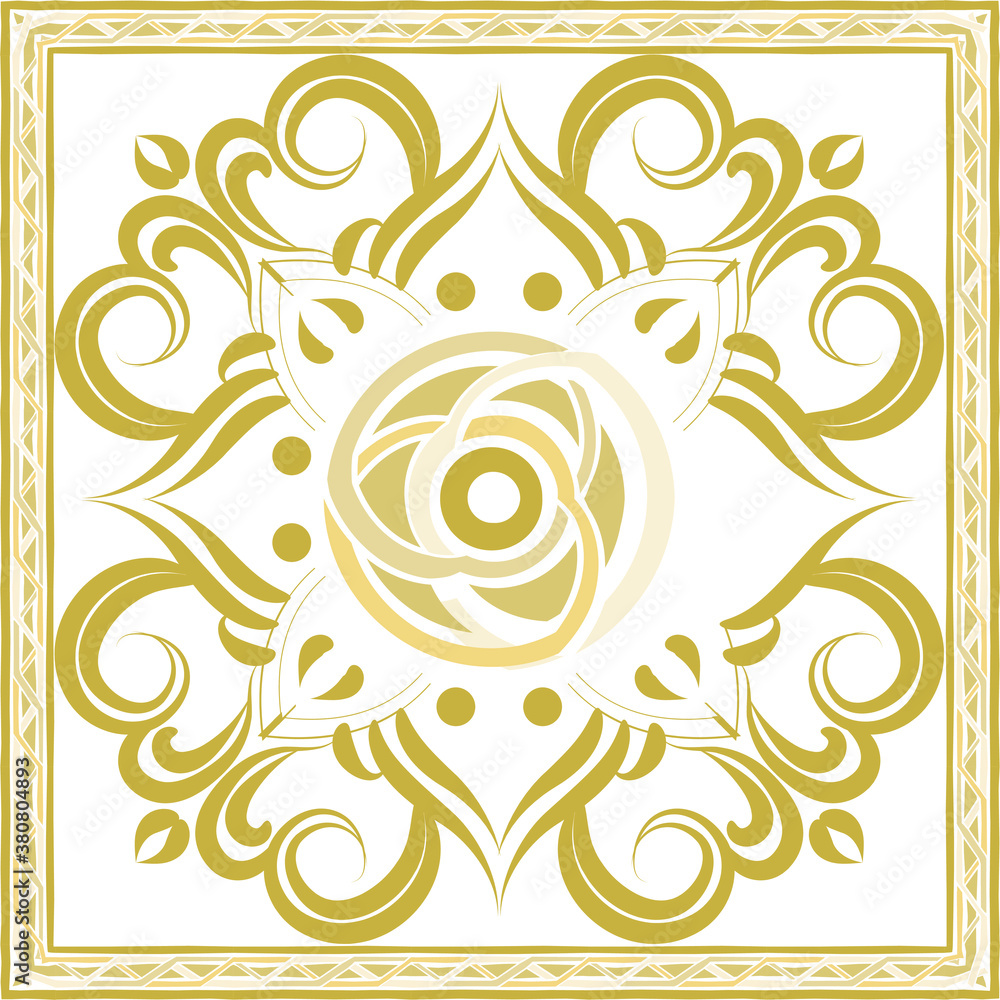 Poster vector scarf with brown color. abstract seamless vector pattern with hand drawn elements.vector flow