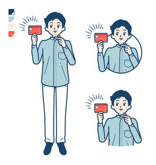 simple Stand collar shirt man_Credit-card