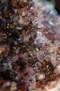 Close Up Of Purple Amethyst Crystals