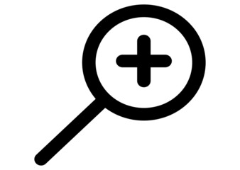 Fototapeta premium Search plus icon vector sign isolated on white background illustration for graphic and web design. eps 10 