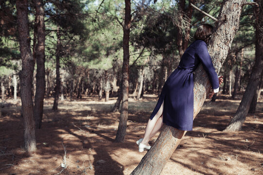 woman in the forest