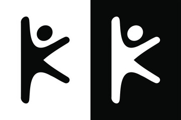 Letter K people design concept. Very suitable in various business purposes, also for icon, symbol and many more.