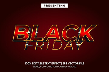 Cinematic black friday text effect template