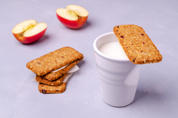 Oatmeal bars with dried berries.