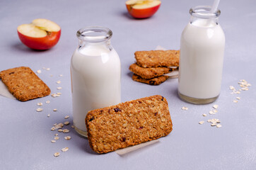 Oatmeal bars with dried berries.
