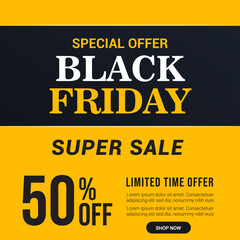 black friday sale poster template for social media vector image