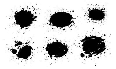 Vector set of hand drawn brush strokes, stains for backdrops.  grunge backdrop, dirt banner, watercolor design and dirty texture. vector illustration