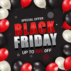 black friday sale poster template for social media