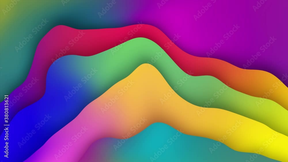 Aufkleber 4k 3d animation rows of colorful stripes rippling wave gradient loop animation motion background. ge