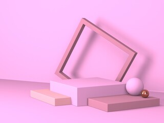 Abstract minimal scene with geometrical forms