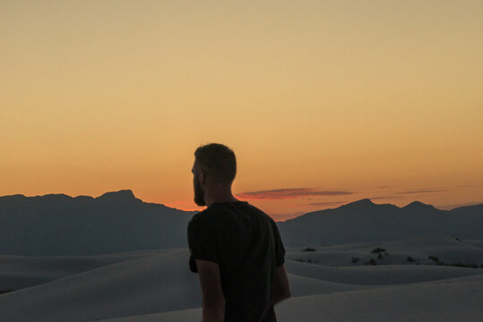 Lonely Man in Desert