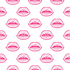 Seamless sexy lip kiss pattern