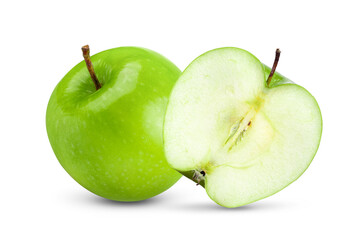 Green apple on white Background