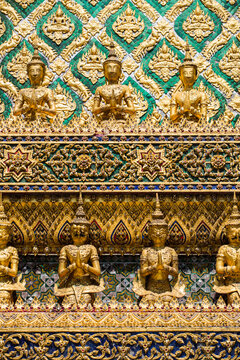 Golden scultures temple decoration, Grand Palace, Bangkok, Thailand