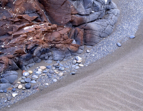 granite sand dunes and deposits of pebbles at whitefish point in the upper peninsula of michigan