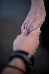 Loving couple hands 