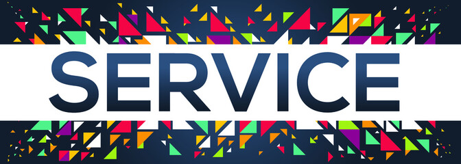 creative colorful (service) text design, written in English language, vector illustration.
