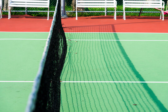 Tennis court with net