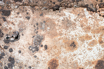 texture of orange rusty wall. metal corrosion, old cracked surface. background for your design.