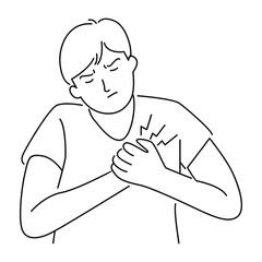 Young man with heart attack