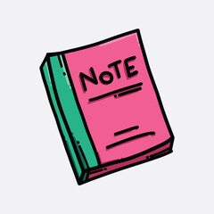 Notebook color vector icon. Drawing sketch illustration hand drawn line eps10