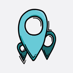 location color vector icon. Drawing sketch illustration hand drawn line eps10
