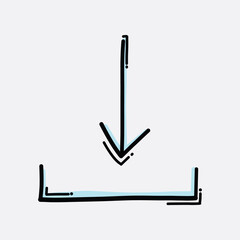 Download color vector icon. Drawing sketch illustration hand drawn line eps10