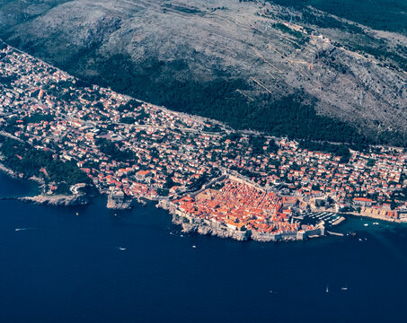 Aerial View of the Old Town of Dubrovnik, Croatia
