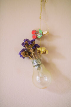 Lightbulb with flowers