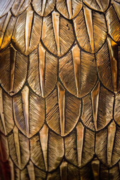 Brass feathers ___detail of an eagle's plume.
