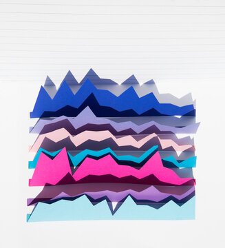 Overhead handmade business chart with shadows