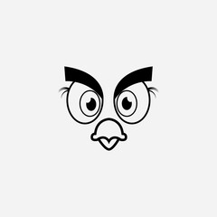 cartoon birdies face emoticon design