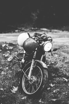 Motorcycle with helmets