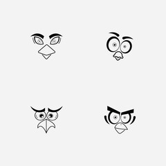 cartoon birdies face emoticon design