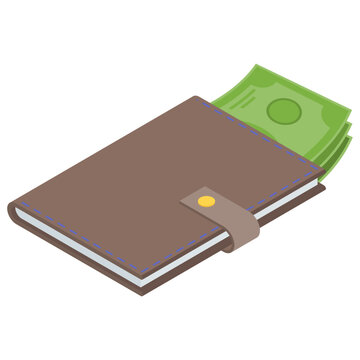 
Isometric vector of wallet icon 
