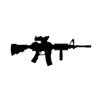 vector illustration of an assault rifle