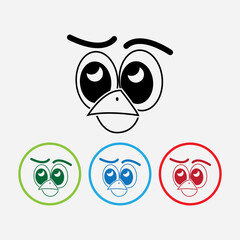 cartoon birdies face emoticon design