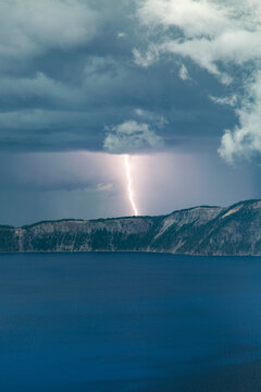 Lightning over Crater Lake
