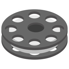 Obraz premium Film reel, isometric vector icon. 