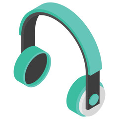 
A headphone, isometric vector icon.
